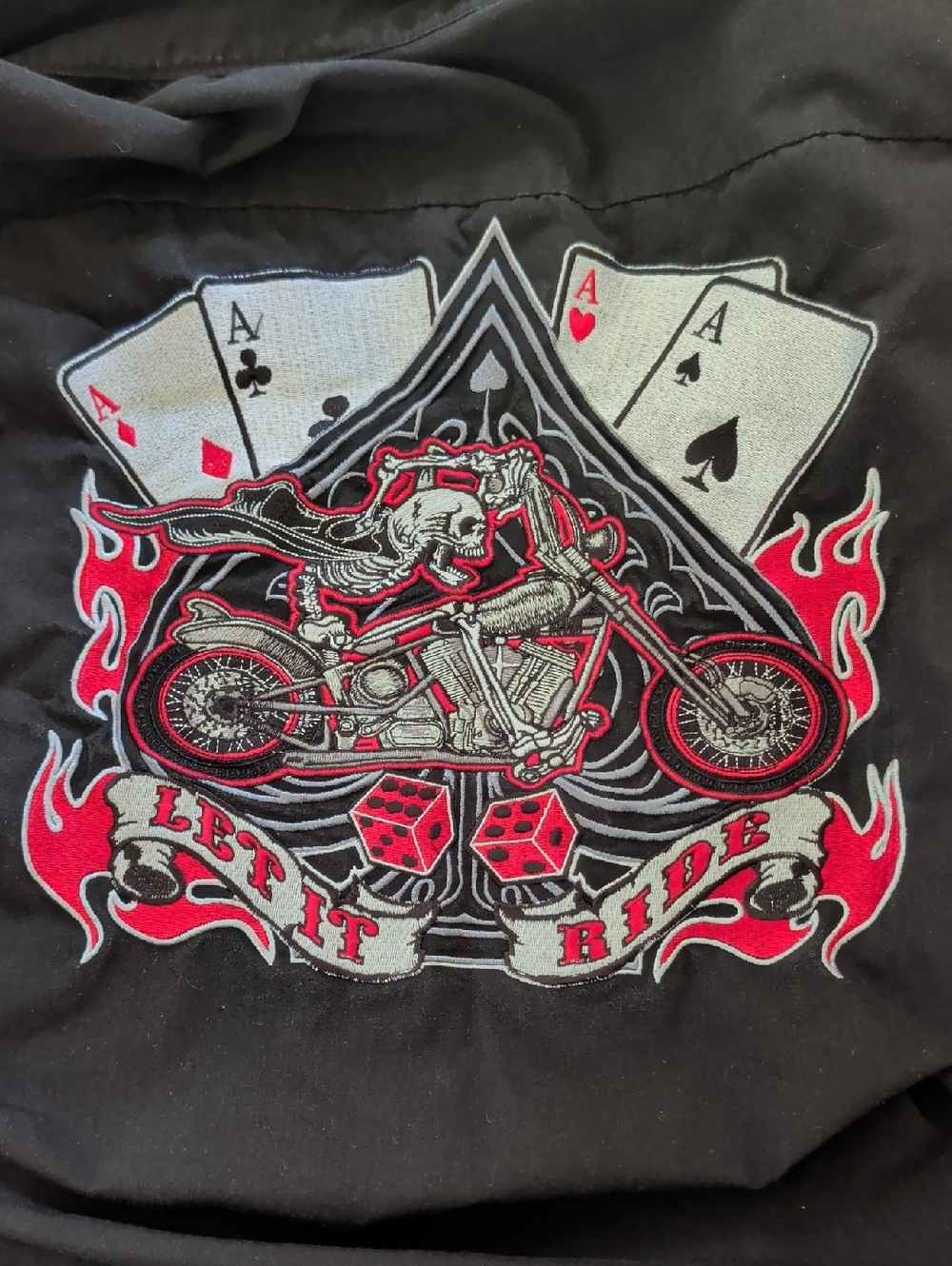 XL Lethal Threat Motor Gear, Button Down Biker Shirt, Let It Ride